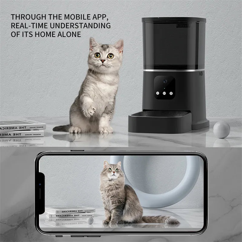 Smart Automatic Pet Feeder – WiFi App Control (6L Capacity)