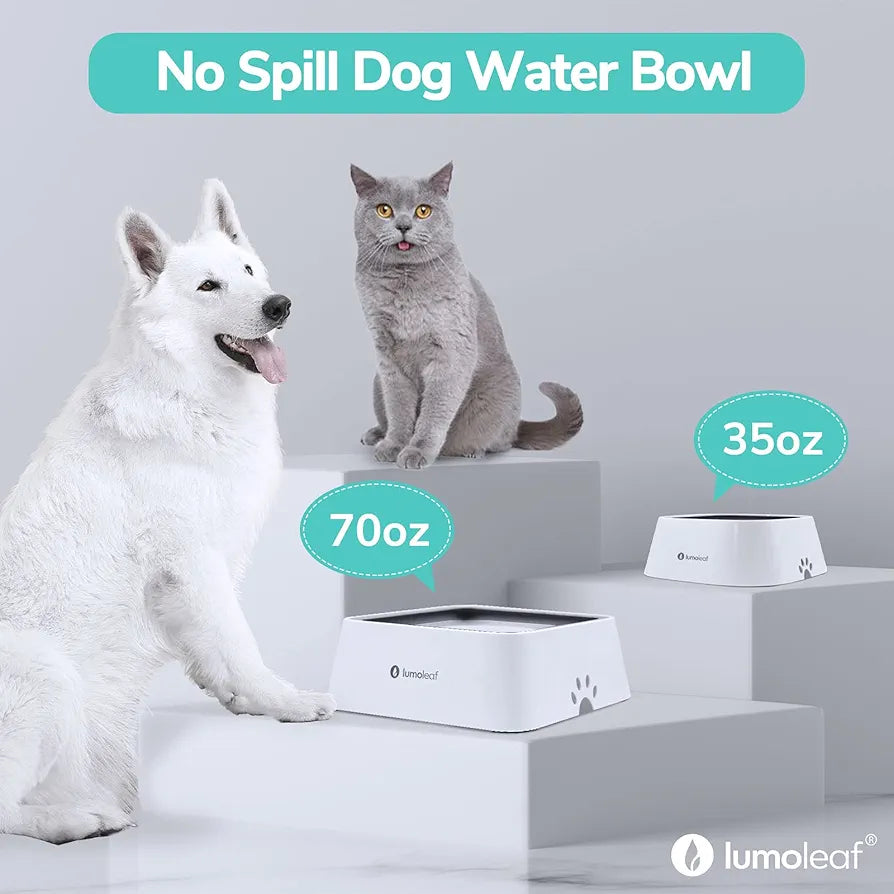 2L Cat And Dog Basin With Floating Bowl Anti-overflow Slow Water Inlet Distributor