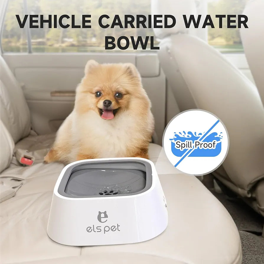 2L Cat And Dog Basin With Floating Bowl Anti-overflow Slow Water Inlet Distributor